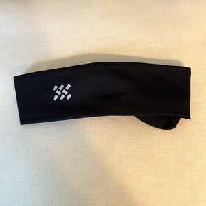 black treadbands tie back headband unisex